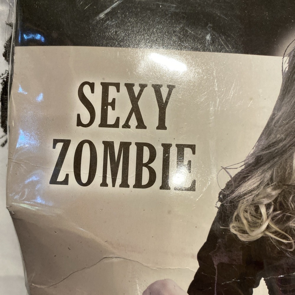 Sexy Zombie 1 Piece Costume - Tattered Dress Adult Large 10-14 - Picture 3 of 6
